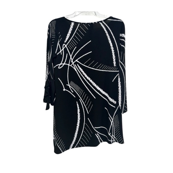 Clara Sun Woo Top Tunic Size XS  3/4 Sleeve Boxy Artsy Oversized Stretch - Picture 2 of 5